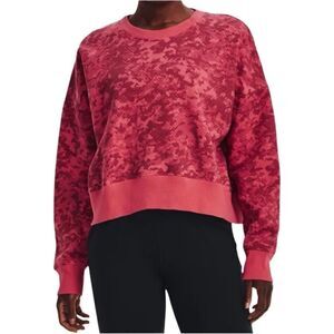 Under Armour Rival Fleece Camo pink Crew Sweatshirt size large